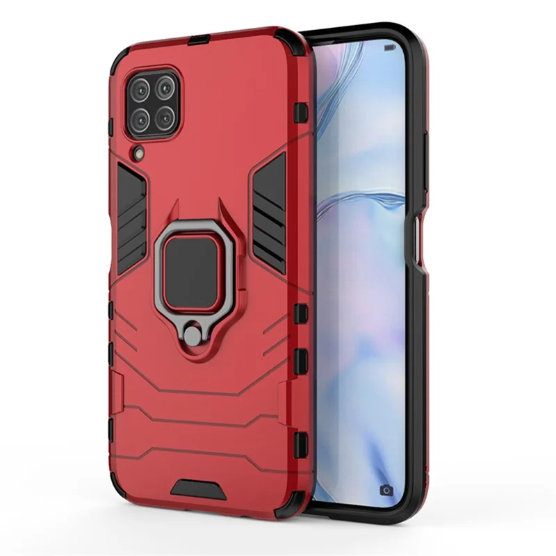 With Kickstand PC+TPU Phone Cover for Huawei nova 6 SE/nova 7i/P40 Lite - Red