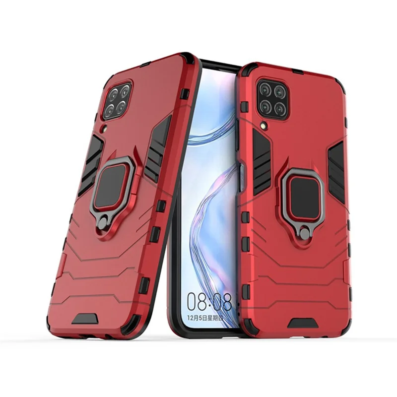 With Kickstand PC+TPU Phone Cover for Huawei nova 6 SE/nova 7i/P40 Lite - Red