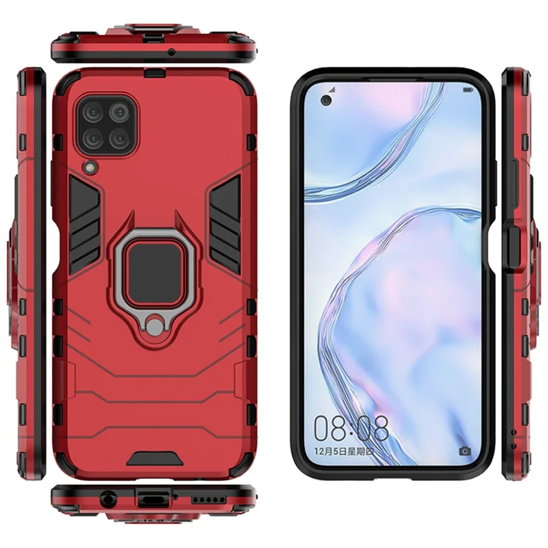 With Kickstand PC+TPU Phone Cover for Huawei nova 6 SE/nova 7i/P40 Lite - Red