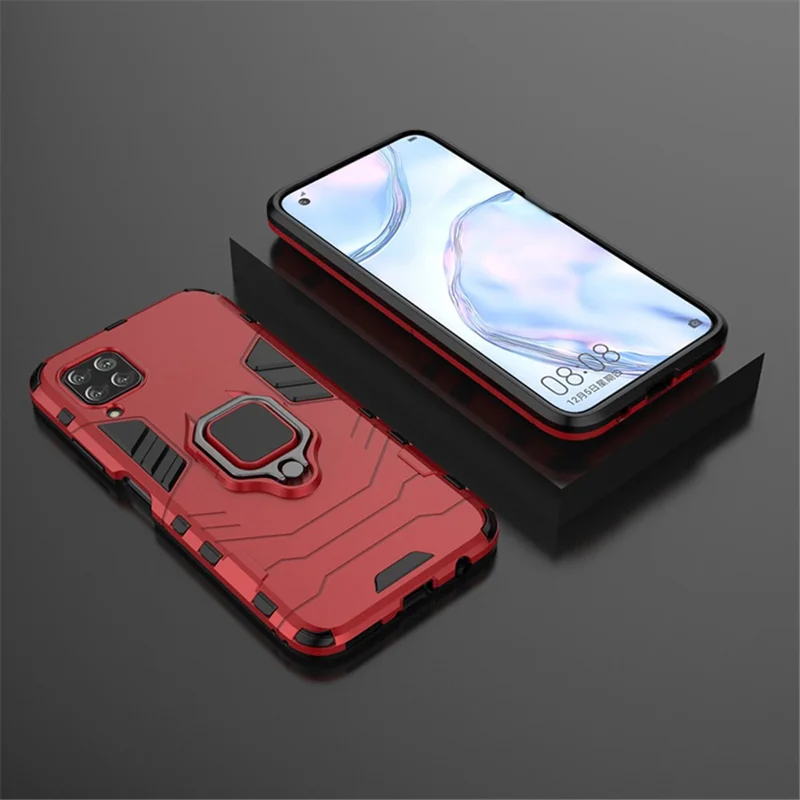 With Kickstand PC+TPU Phone Cover for Huawei nova 6 SE/nova 7i/P40 Lite - Red