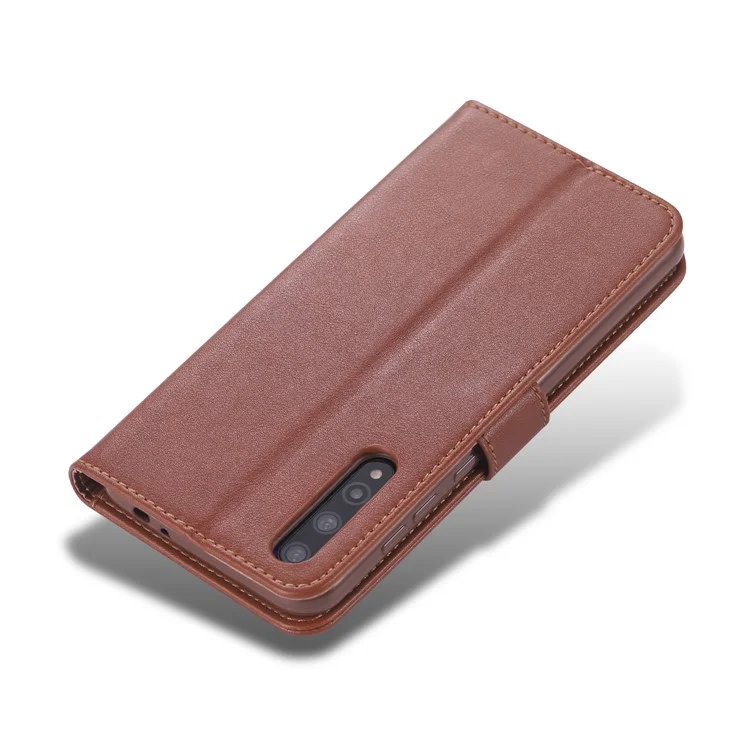 AZNS Leather Wallet Case with Stand for Huawei Enjoy 10s/Honor 20 Lite - Brown