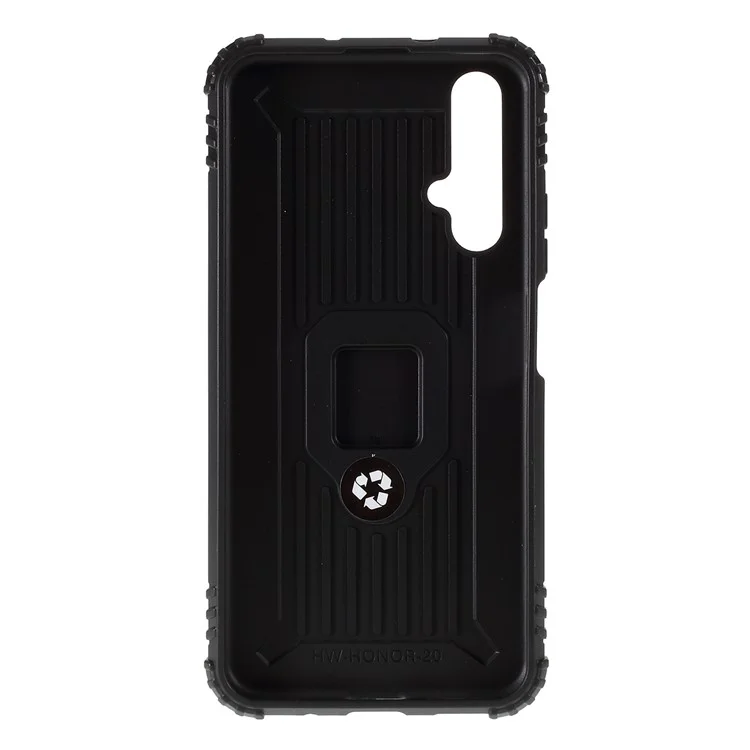 Shockproof TPU Shell with Finger Ring Kickstand for Huawei Honor 20/nova 5T - Black