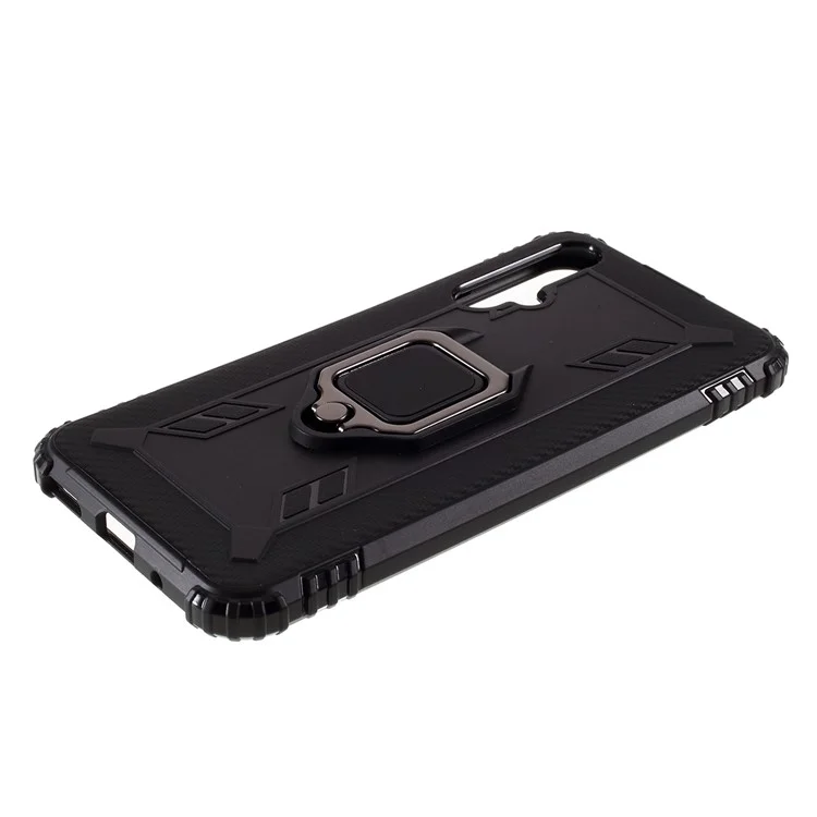 Shockproof TPU Shell with Finger Ring Kickstand for Huawei Honor 20/nova 5T - Black