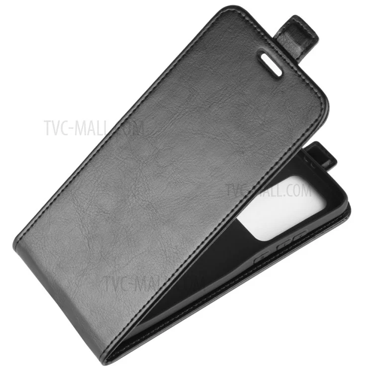 Crazy Horse Vertical Leather Case with Card Slot Protective Cover for Huawei P40 Pro - Black