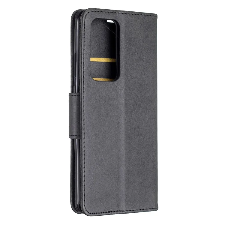 PU Leather Wallet Stand Case Cover for Huawei P40 Pro - Black