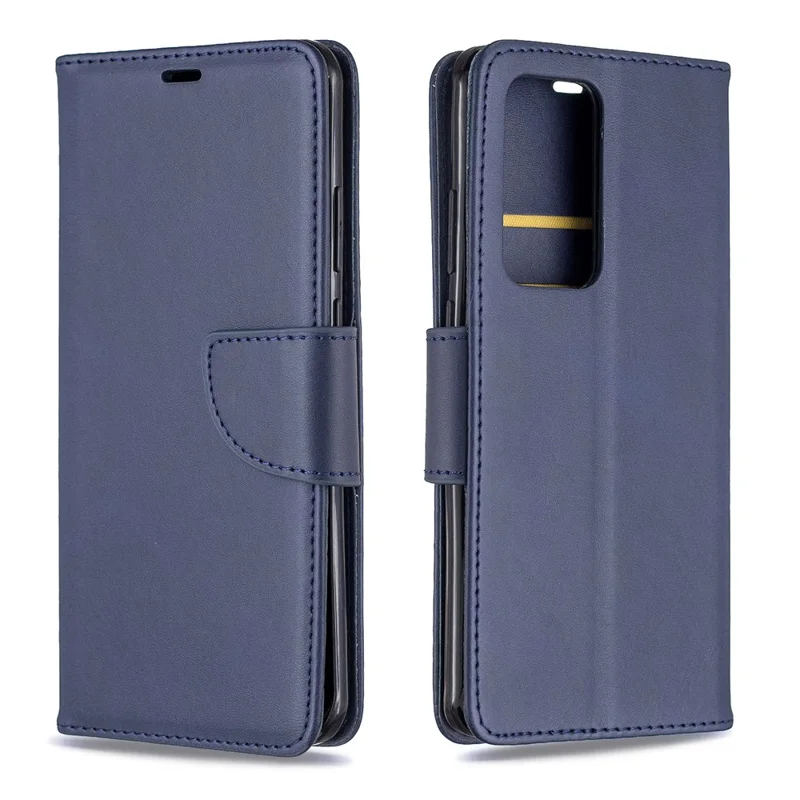 PU Leather Wallet Stand Case Cover for Huawei P40 Pro - Dark Blue