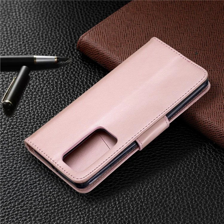 Empreinte Butterfly le Cuir Support Avec Des Emplacements Pour Cartes Pour Huawei P40 Pro - or Rose