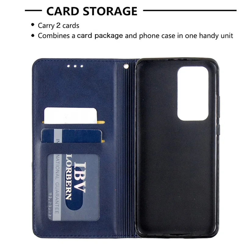 Geometric Pattern Stand Leather Card Holder Case for Huawei P40 Pro - Blue