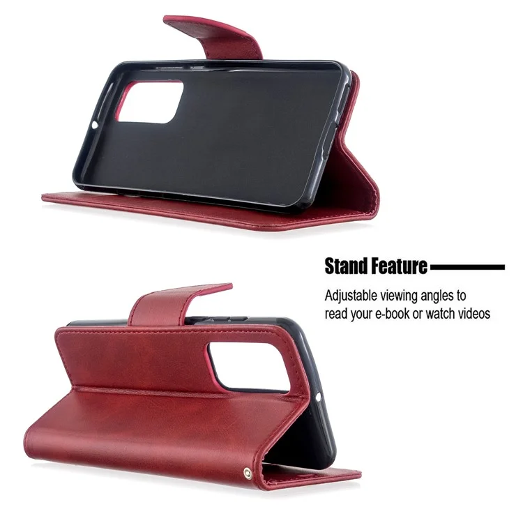 Wallet Leather Stand Case for Huawei P40 - Red