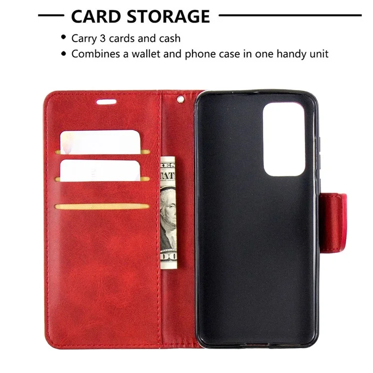 Wallet Leather Stand Case for Huawei P40 - Red