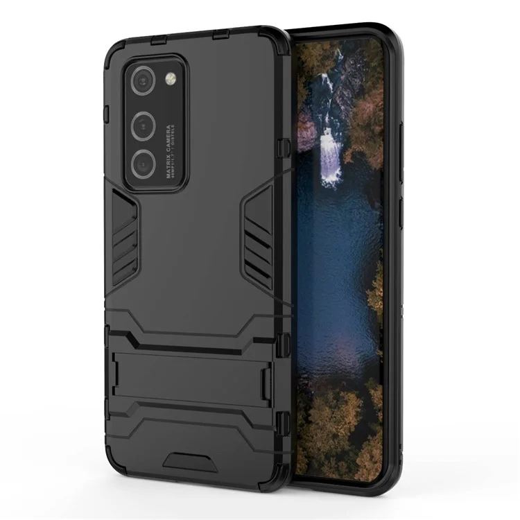 Plastique 2-en-1 + TPU Kickstand Shell Cover Pour Huawei P40 Pro - le Noir