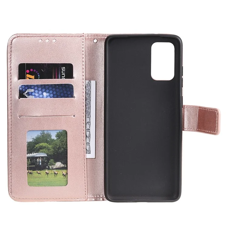 Étui de Portefeuille en Cuir à Fleurs D'empreinte Pour Huawei P40 - Rose