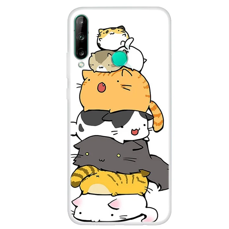 Pattern Printing TPU Back Case for Huawei P40 lite E / Y7p - Cats Pattern