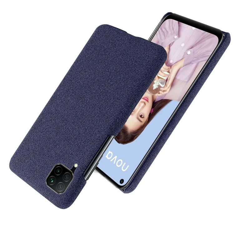 KSQ Cloth Coated Hard Plastic Phone Casing for Huawei P40 lite/nova 6 SE/Nova 7i - Blue