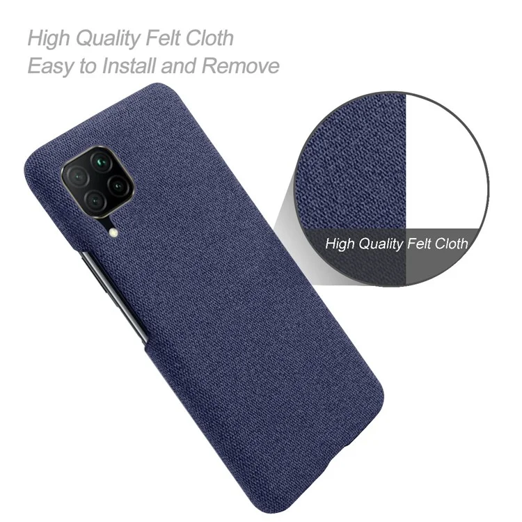 KSQ Cloth Coated Hard Plastic Phone Casing for Huawei P40 lite/nova 6 SE/Nova 7i - Blue