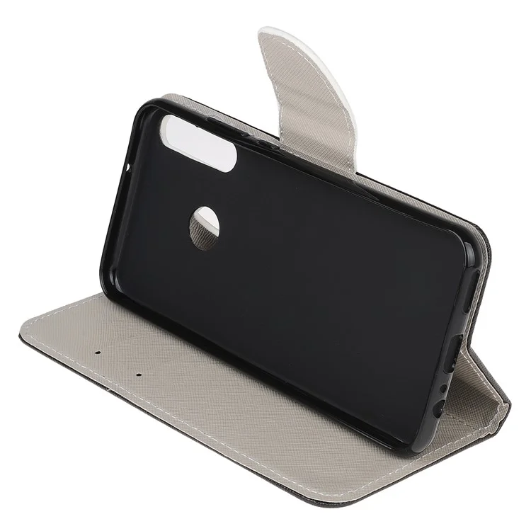 Cross Textur Gemusterter Ständer Lederschalen Brieftasche Für Huawei P40 Lite E/Y7p/Honor 9c - Pariser Turm