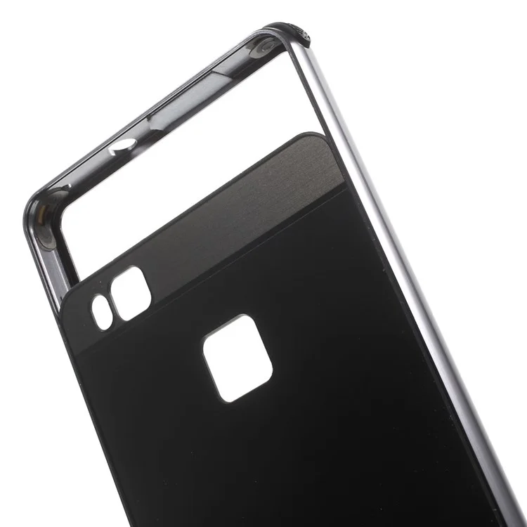 Aluminum Alloy Frame + Brushed Acrylic Back Shell for Huawei P9 Lite - Black