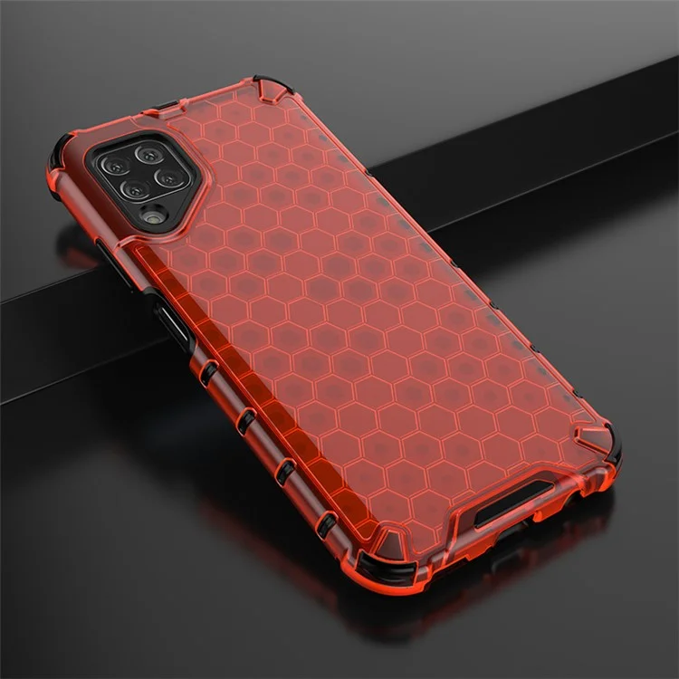 Honeycomb Pattern Shock-proof TPU + PC Combo Case for Huawei P40 lite/Nova 7i/nova 6 SE - Red