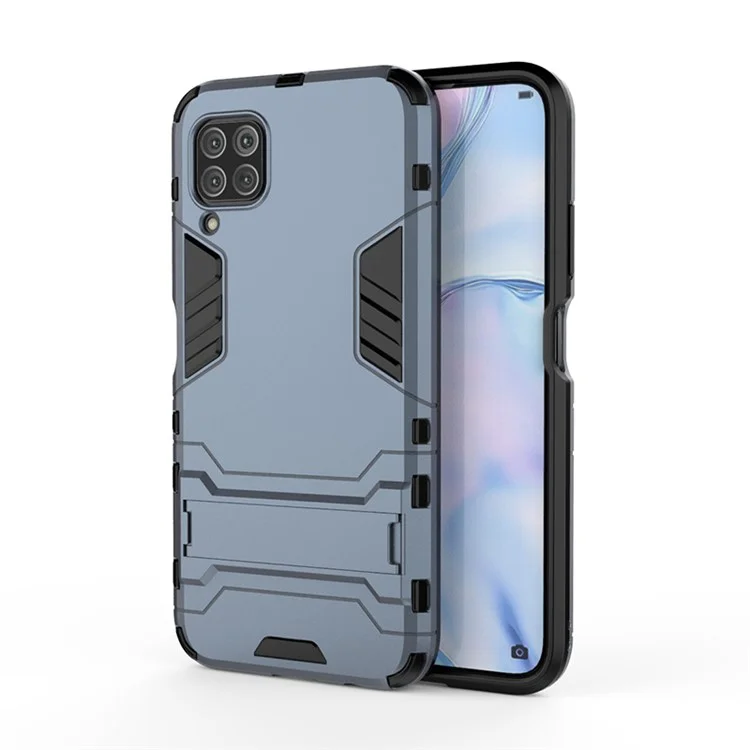 Case Híbrida de Plástico + Tpu Com Kickstand Para Huawei P40 Lite/nova 7i/nova 6 SE - Azul Escuro