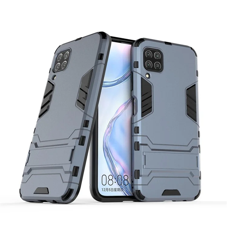 Plastica + Custodia Ibrida TPU Con Cavalletto Per Huawei P40 Lite/nova 7i/nova 6 SE - Blu Scuro