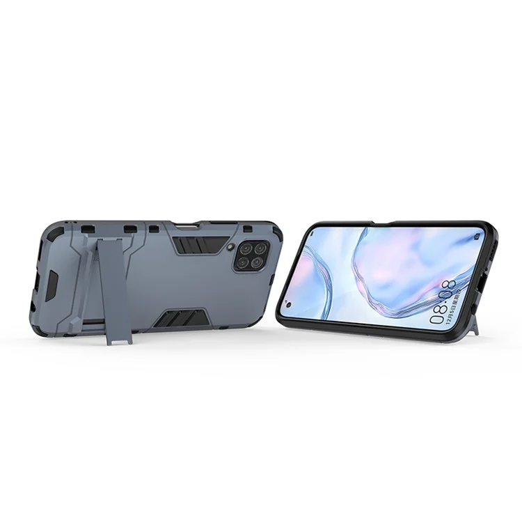 Plastica + Custodia Ibrida TPU Con Cavalletto Per Huawei P40 Lite/nova 7i/nova 6 SE - Blu Scuro