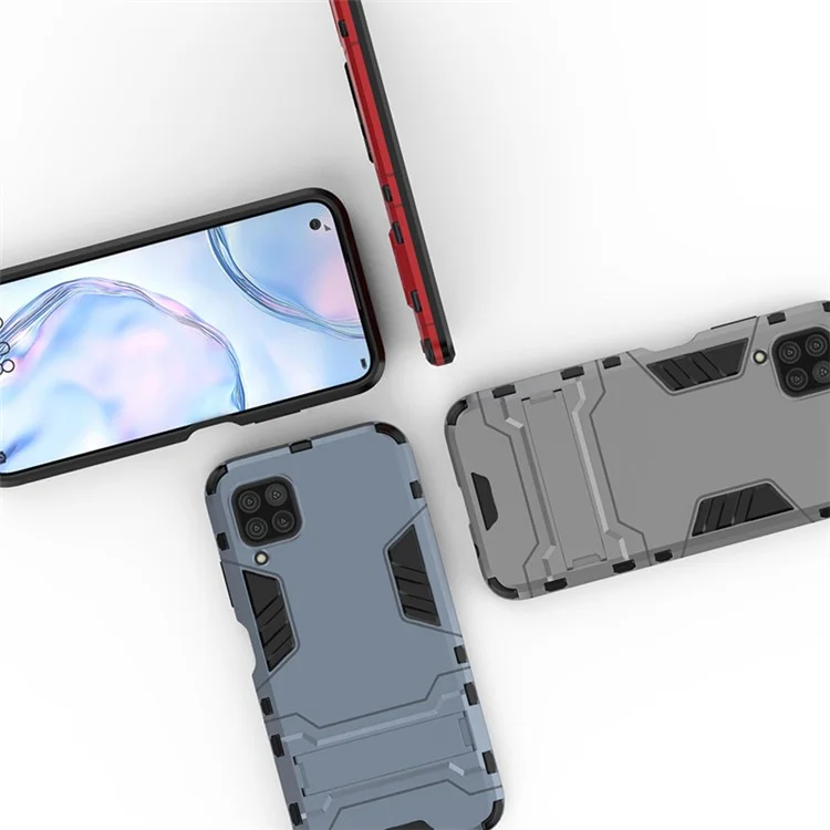 Plastica + Custodia Ibrida TPU Con Cavalletto Per Huawei P40 Lite/nova 7i/nova 6 SE - Blu Scuro