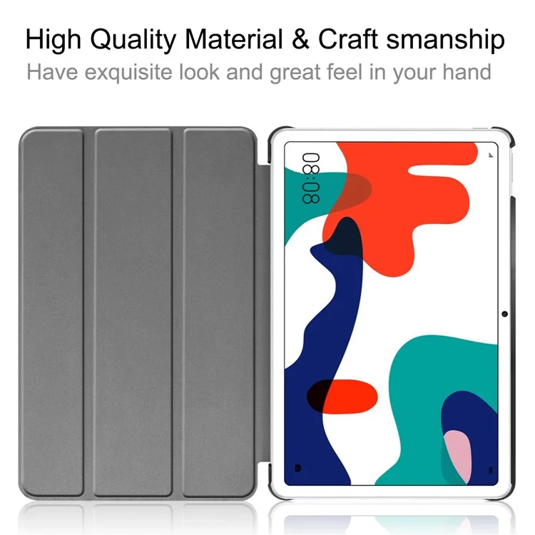 Capa de Couro Tri-fold com Suporte para Huawei MatePad 10.4 polegadas - Preto