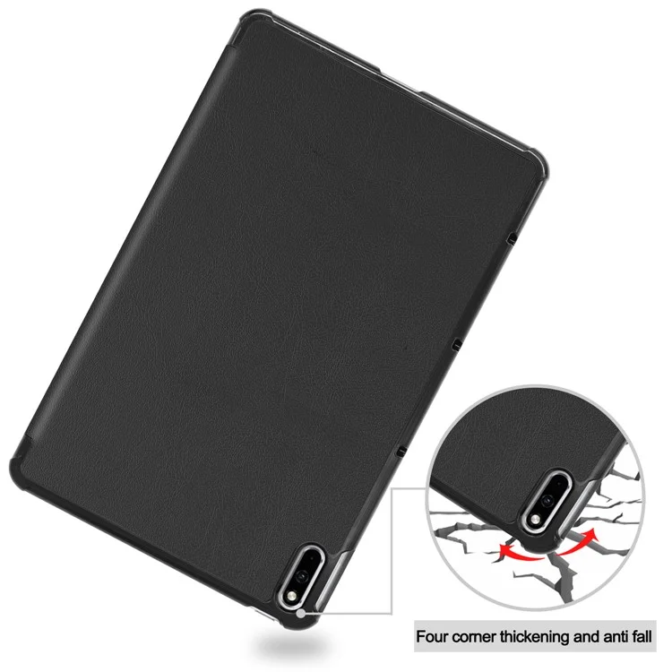 Capa de Couro Tri-fold com Suporte para Huawei MatePad 10.4 polegadas - Preto