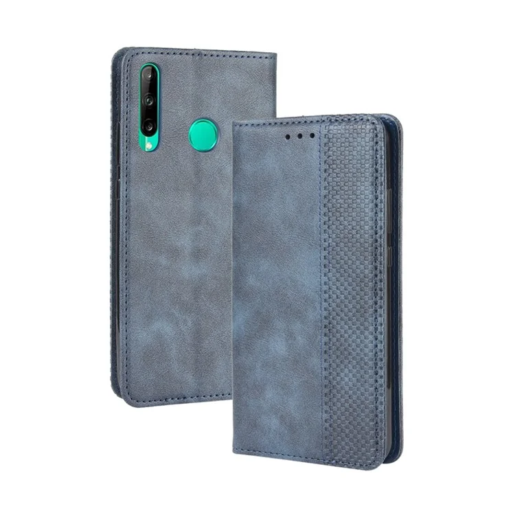 Magnetic Retro Surface Leather with Wallet Shell for Huawei P40 lite E/Y7p/Honor 9C - Blue