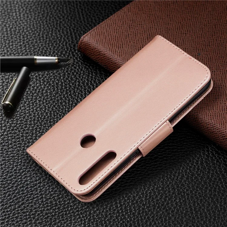 Imprint Butterfly Leather Wallet Case for Huawei P40 lite E / Y7p - Rose Gold