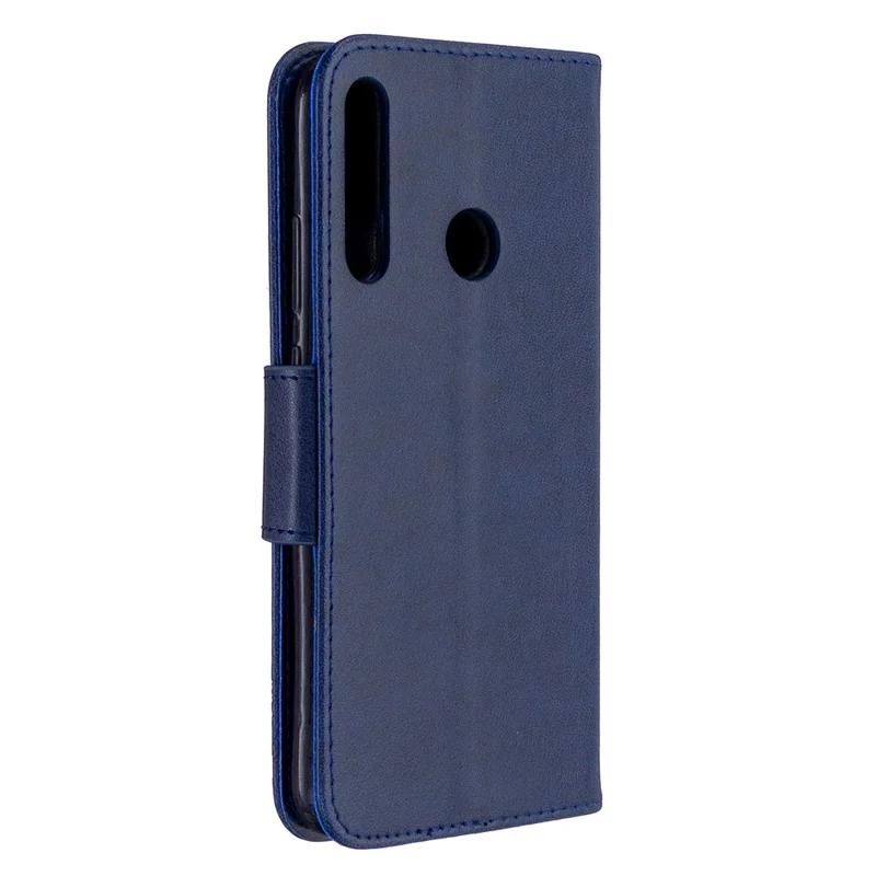 Imprint Butterfly Leather Wallet Case for Huawei P40 Lite E / Y7p - Blue