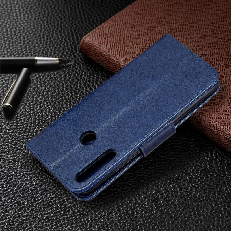 Imprint Butterfly Leather Wallet Case for Huawei P40 Lite E / Y7p - Blue