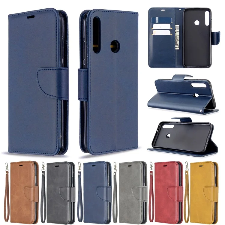 Custodia in Pelle Del Portafoglio Per Huawei P40 Lite E / Y7p - Nero