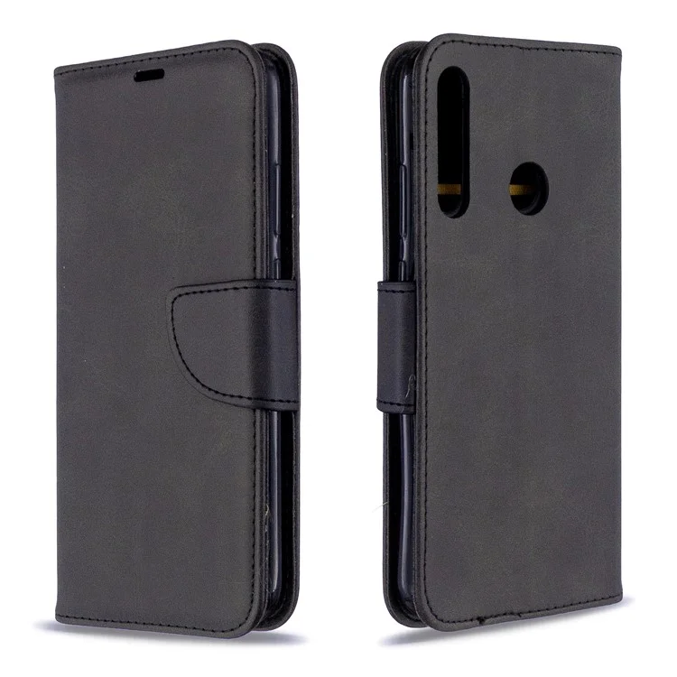 Case de Support en Cuir de Portefeuille Pour Huawei P40 Lite E / Y7p - le Noir