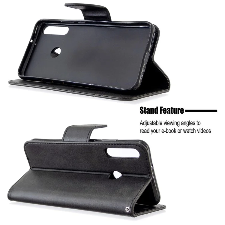 Case de Cuero de Billetera Para Huawei P40 Lite E / Y7p - Negro