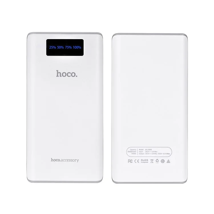 HOCO B3 20000mAh Portable Power Bank Dual USB Digital Display with Flashlight