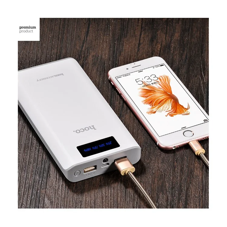HOCO B3 20000mAh Portable Power Bank Dual USB Digital Display with Flashlight