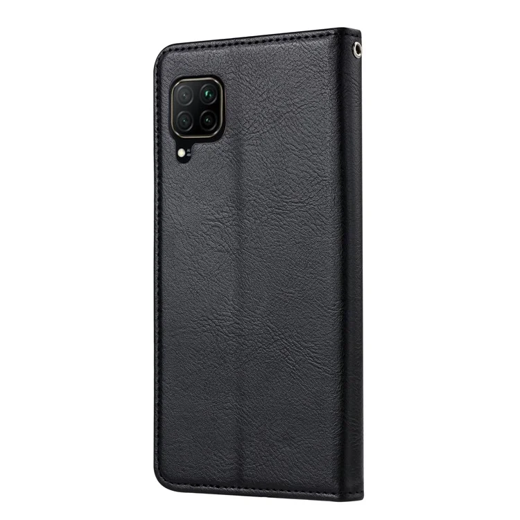 Auto-absorbed Leather Wallet Stand Case for Huawei P40 lite/Nova 7i/nova 6 SE - Black