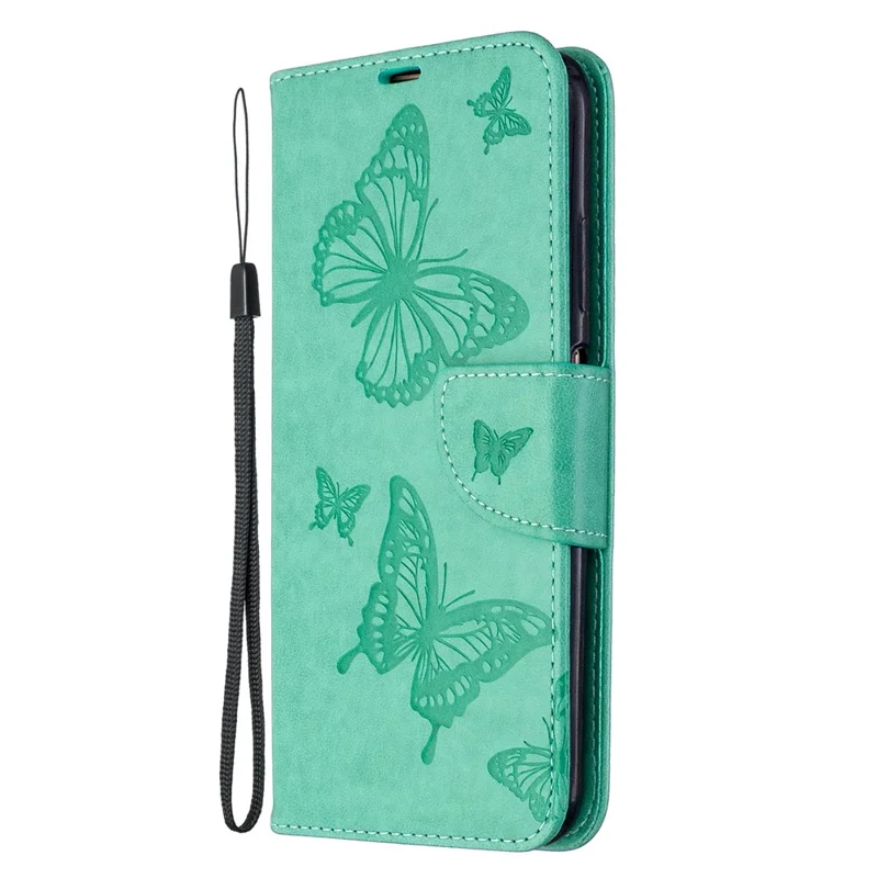 Imprint Butterflies Wallet Stand Flip Leather Phone Shell for Huawei P40 LITE / Nova 6 SE / Nova 7i - Green