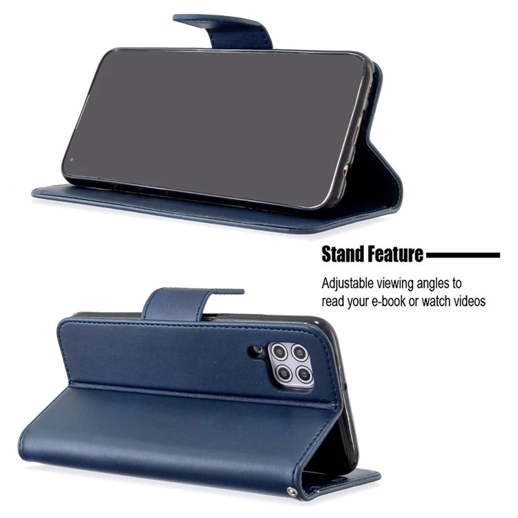Copertina Per Cellulare in Pelle di Colore Solido Per Huawei P40 Lite/nova 6 Se/nova 7i - Blu