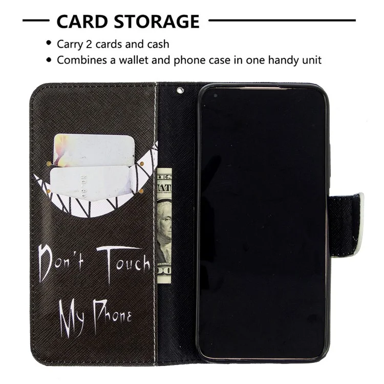 Modèle D'impression de Portefeuille en Cuir Pour Huawei P40 Lite / Nova 7i / Nova 6 se - ne Touchez Pas Mon Téléphone