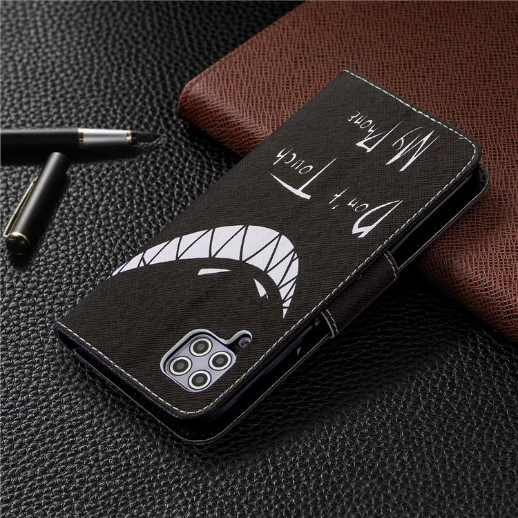 Padrão Printing Leather Wallet Shell Para Huawei P40 Lite/ Nova 7i/ Nova 6 SE - Não Toque no Meu Telefone