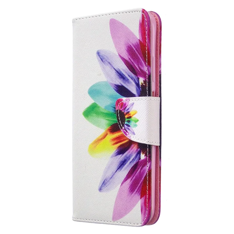 Pattern Printing Leather Wallet Shell for Huawei P40 Lite/ Nova 7i/Nova 6 SE - Colorized Flower