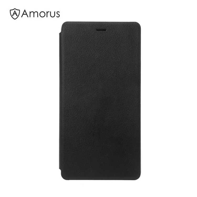AMORUS Leather Flip Case for Huawei P9 Lite - Black
