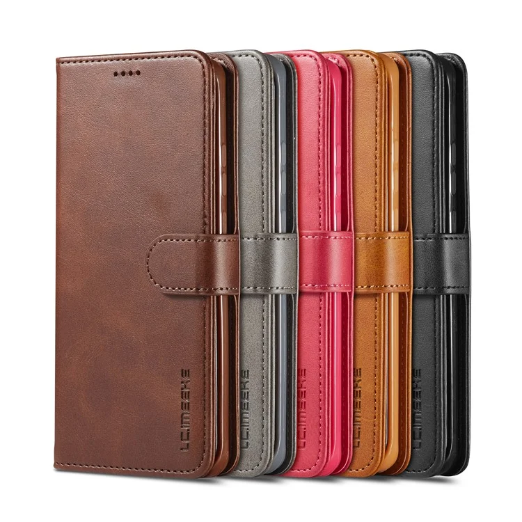 LC.IMEEKE Leather Wallet Stand Case for Huawei P40 Pro - Coffee