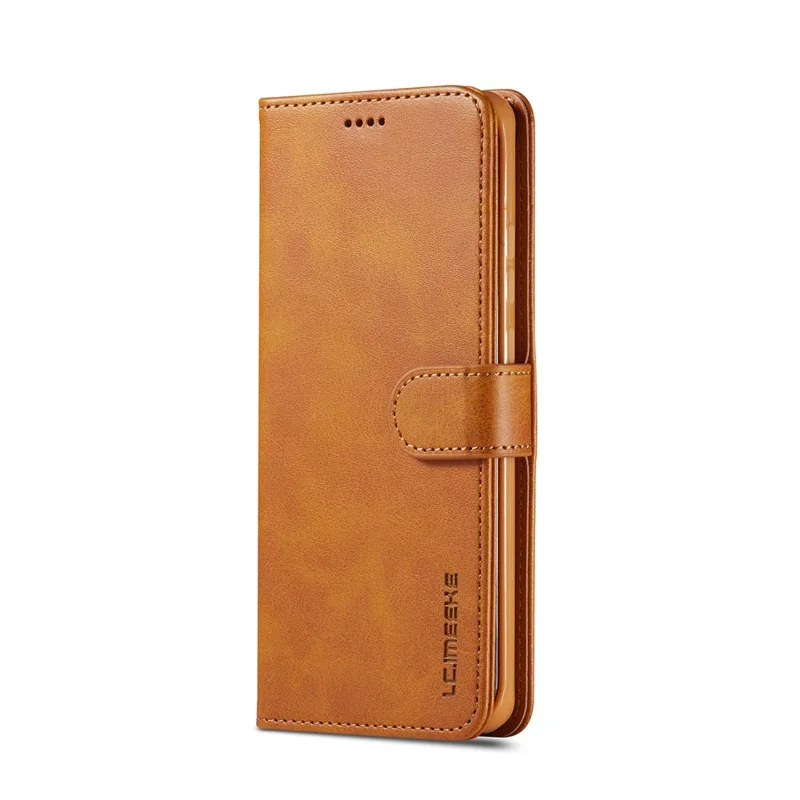 LC.IMEEKE Leather Wallet Stand Case for Huawei P40 Pro - Brown
