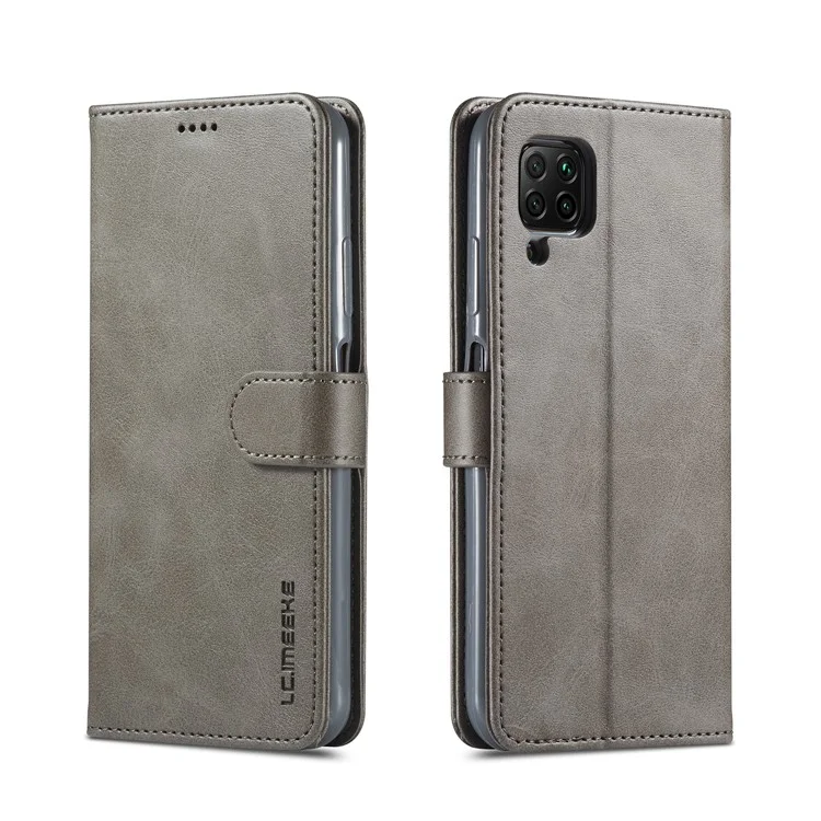 Lc. Étui de Support de Portefeuille en Cuir Imeeke Pour Huawei P40 Lite / Nova 6 se / Nova 7i - Gris