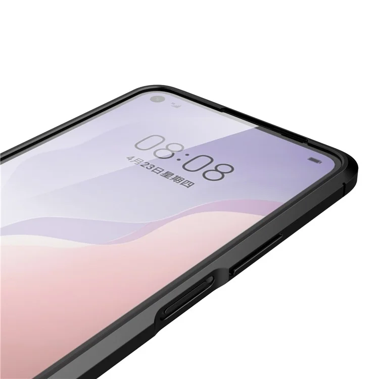 Custodia morbida per telefono cellulare Litchi Texture TPU per Huawei nova 7 SE/P40 lite 5G - Nero