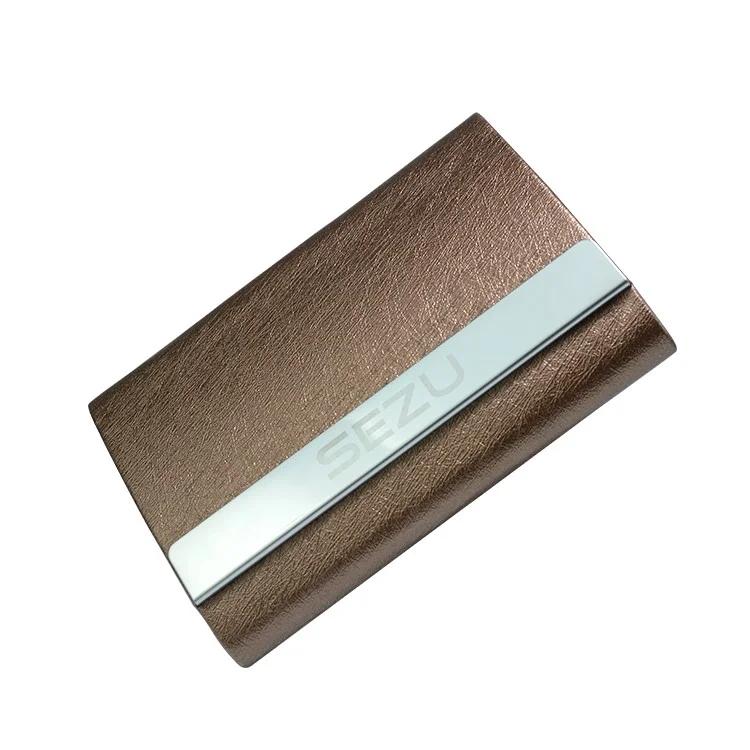 SEZU Double-sided Card Holder Pattern 1500mAh External Battery Pack Charger for Samsung - Silk Texture / Coffee