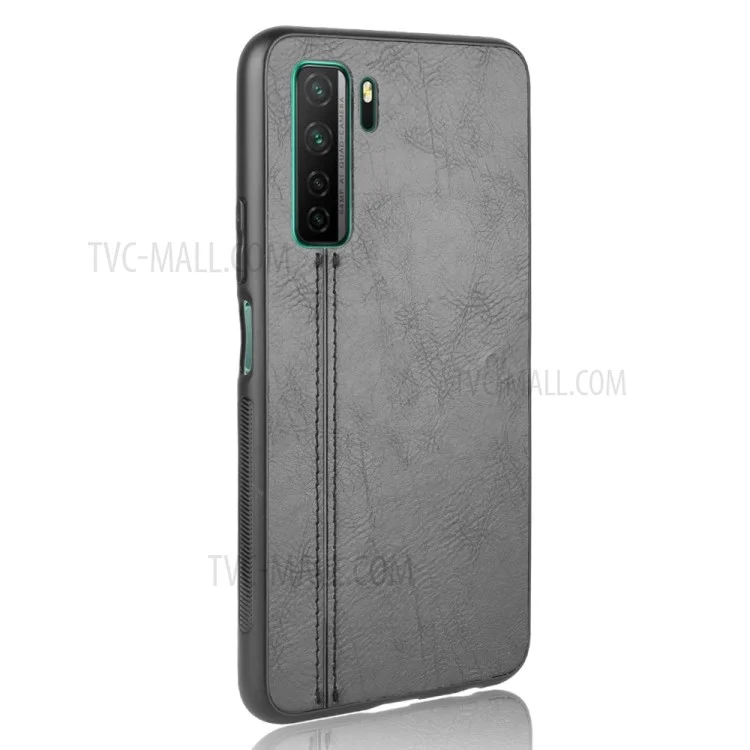 Caso Híbrido PC + TPU Capa de Couro de Couro PU Para Huawei Nova 7 SE/P40 Lite 5G - Preto